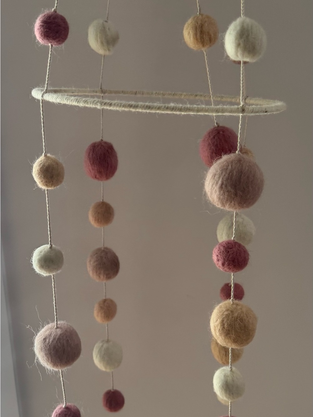 Pehr Handmade Felt Ball Mobile in Pastel Neutrals